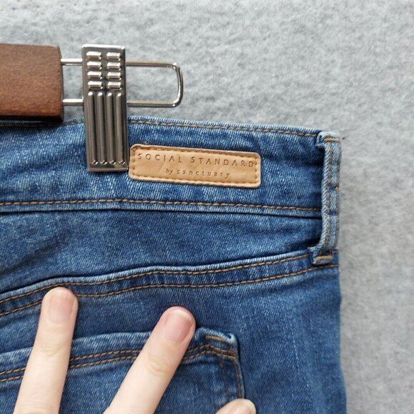 Social Standard Jeans 14 Slim Straight Blue Medium Wash High-Rise Stretch Womens - Picture 6 of 7